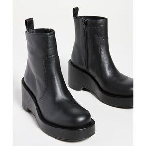 Paloma Barcelo Zuri Black Leather Platform Ankle Boots Size EU 40 US 10 $445